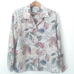 Vintage Allison Daily Petites Fall Leaves Blouse, 8P